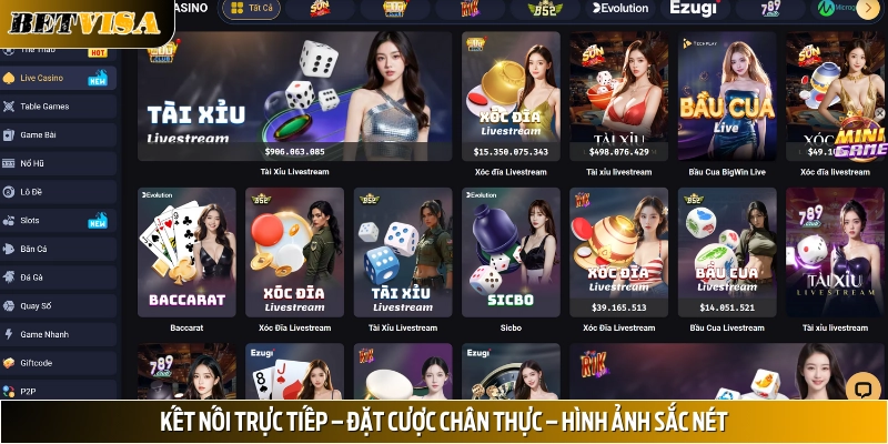 Live Casino Betvisa – Chơi trực tiếp cùng dealer thật